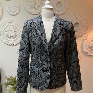 Dressbarn Black and Gray Textured Jacket